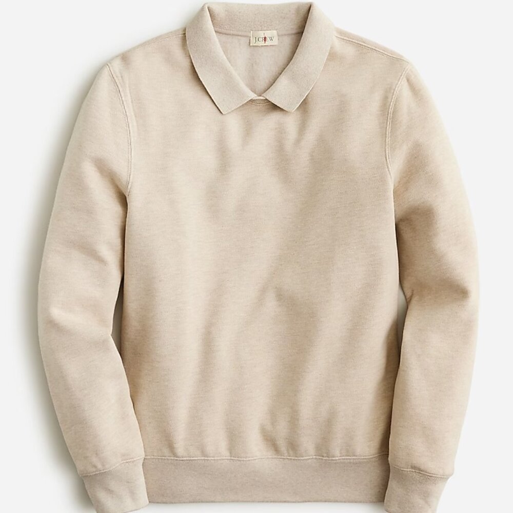 J.Crew Piqué Fleece Collared Sweatshirt